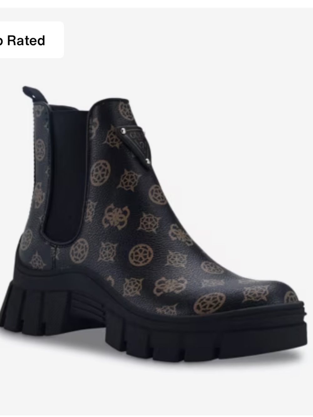 Guess Black and Brown Logo Chelsea Ankle Boots